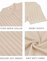COOFANDY Men's Casual Button Down Shirts Short