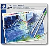 Staedtler Karat Aquarell Premium Watercolor Pencils, Set of 24 Colors (125M24)