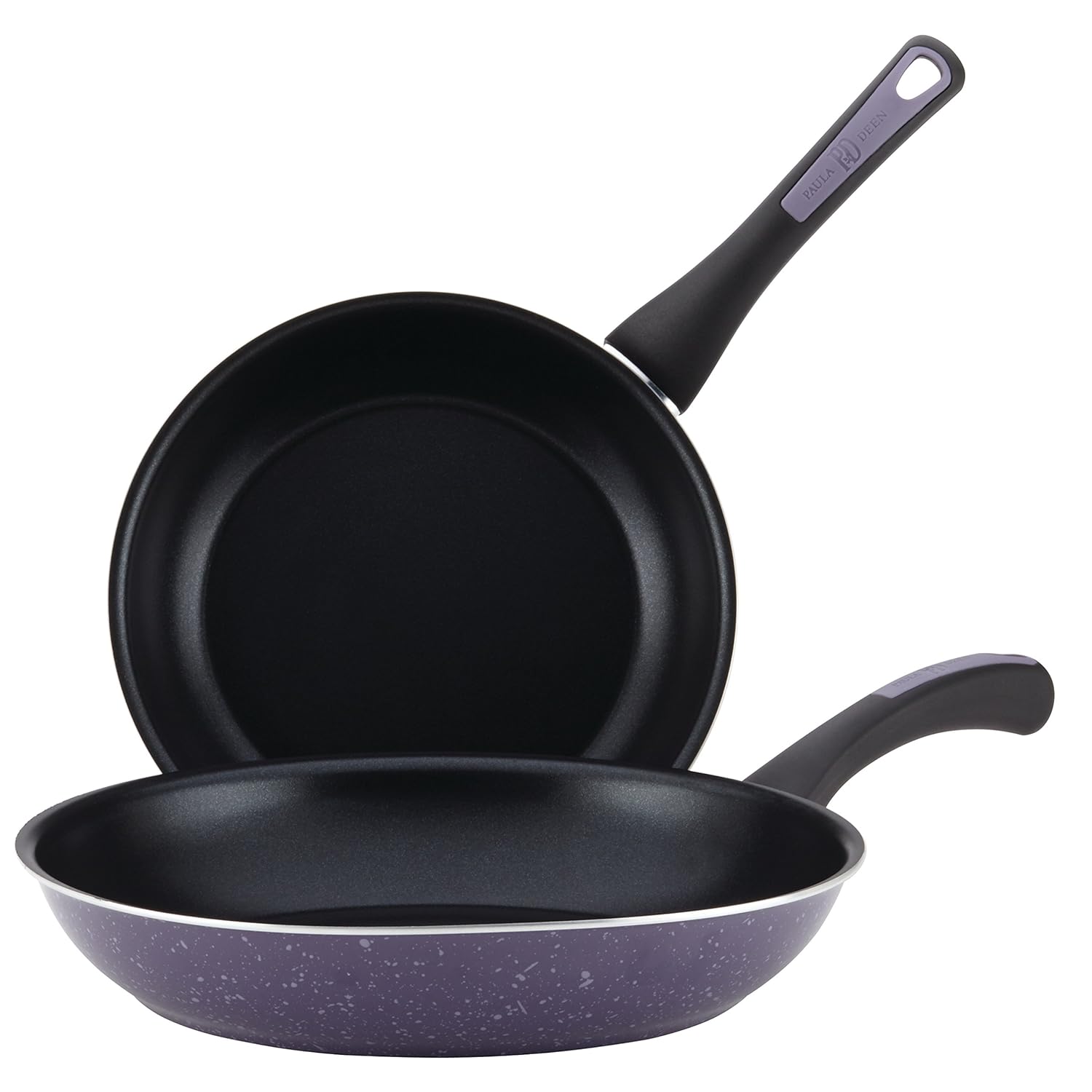 Paula Deen Riverbend Aluminum Nonstick Skillet Set, 9.25-Inch and 11.5-Inch Twin Pack, Lavender Speckle