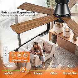 Ceiling Fans with Lights, 42 inch Low Profile