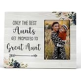 FONDCANYON Aunt Picture Frame, Only the Best Aunts Get Promoted to Great Aunt Picture Photo Frame, Pregnancy Announcements, Pregnancy Announcements for Family, 4x6 Picture Frame