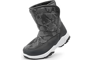 PUBOOM Boys Snow Winter Boots Kids Warm Fur Cozy Boot for Boy Cold Weather Boots Shoes