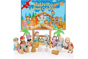 DHDZPSG 24 Pcs Nativity Set for Kids, Toddler Little Figures & Playsets, Christian Nativity Scene for Boys & Girls Ages 3 4 5 6 7 8 9+ Christmas Birthday Gift