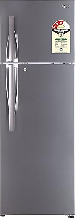 LG 360 L 3 Star Frost Free Double Door Refrigerator(GL-T402JPZU.DPZZEBN, Shiny Steel, Inverter Compressor)