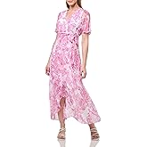 Jessica Howard Womens Flutter Sleeve V-Neck Chiffon Faux Wrap Maxi Dress
