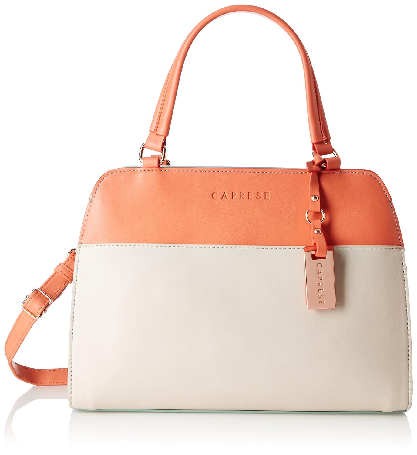 caprese norma women's satchel (peach, off-white and blue) ()