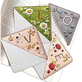 Dalianlc Personalized Custom Bookmark Corner Unique Gifts for Women, Book Lovers Gifts for Readers, Hand Embroidered Bookmarks for Kids, Book Marks for Reading Accessories, Book Markers (Winter-S)