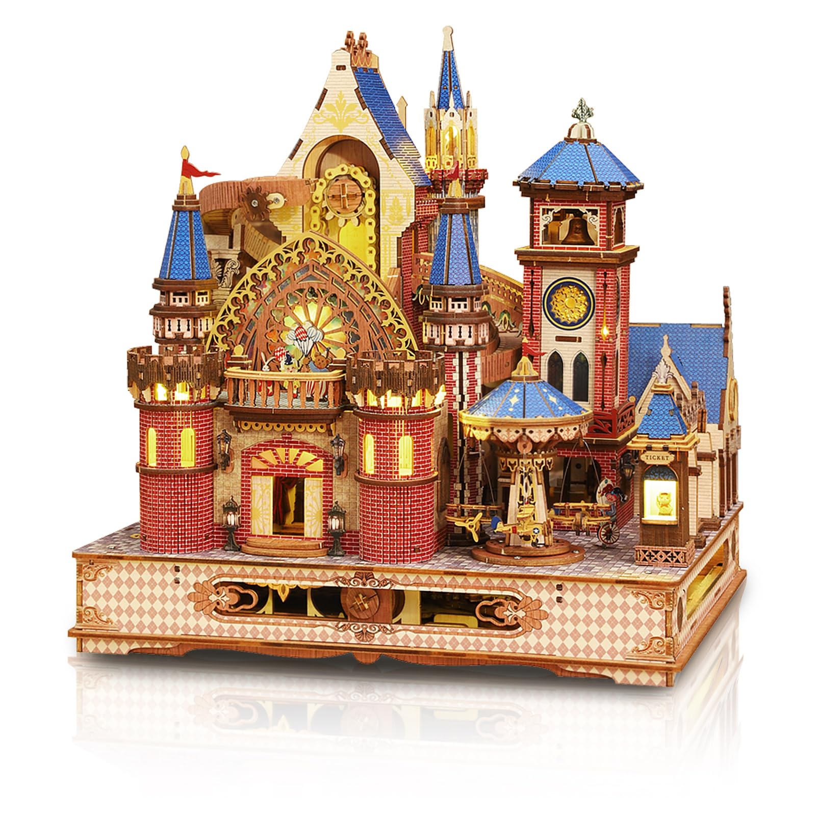 Photo 1 of ***MISSING PARTS***
Annecy Castle 3D Wooden Model Kit for Adults – Mechanical Castle Puzzle with Rotating Platform & LED Lights – 450 PCS DIY Craft Build for Display & Gift
