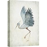 wall26 - Canvas Wall Art - Heron Bird Spread The Wings - Wild Animal - Gallery Wrap Modern Home Art | Ready to Hang - 32x48 i
