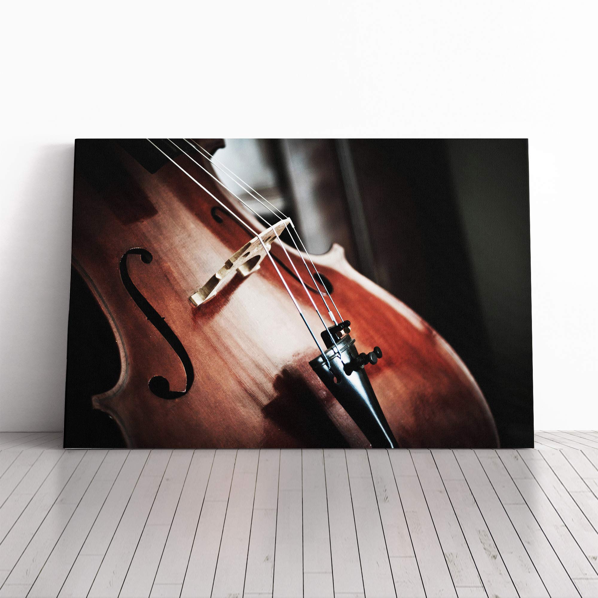 Cello Instrument (1) Canvas Print | Gallery Wrapped 30mm Frame Wall Art | 20x14 inches | Ready to Hang | Modern Picture | Living Room Bedroom Lounge Office