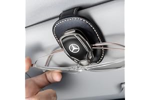 LAWMM Car Sunglass Holder, Eyeglass Holder for Mercedes Benz C E S M Serie CLK GLK GL AB AMG GLS GLE AMG, Sunglass Hanger Mount for Car Sun Visor, Interior Accessories, Black2