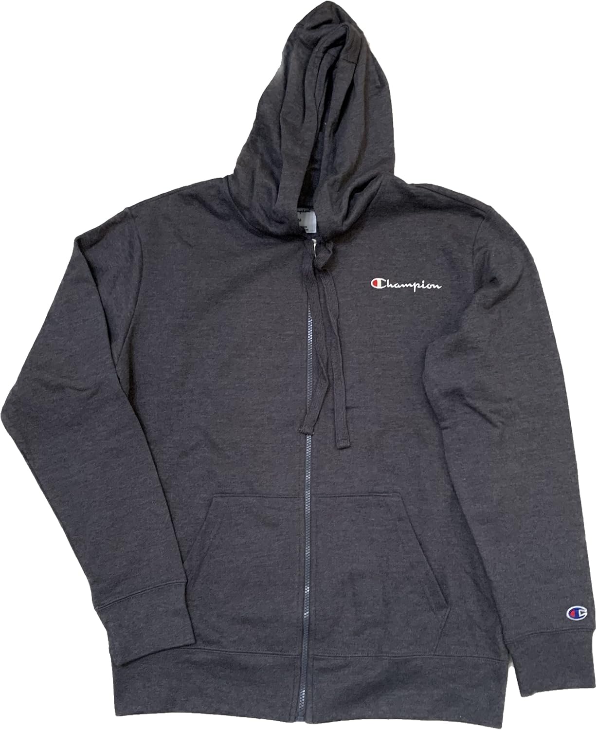 Champion Men's Full Zip Long Sleeve Hooded Jacket (Charcoal Heather, Medium, m): Amazon.co.uk 