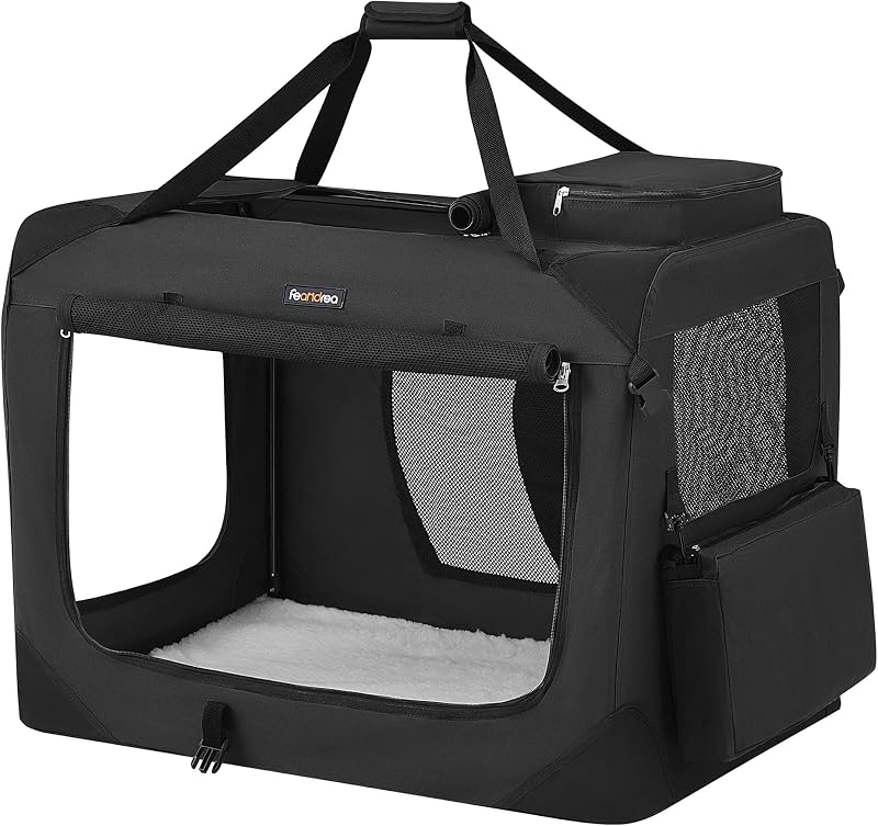 Feandrea Foldable Pet Carrier Bag 81x58x58 cm Black PDC80H