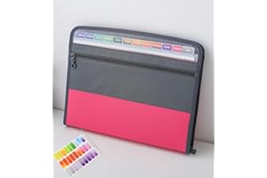 NAFY Expanding File Folders, 13 Pockets Document Organizer with Zipper, A4 Letter Size Portable Accordion Expanding File Fold