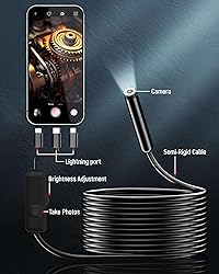 Endoscope Camera with Light, 1920P HD Borescope