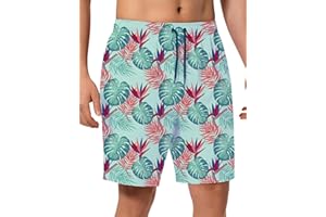 BARRACUDA BAY Mens Swim Trunks 8 inch Inseam Mesh Liner Quick-Dry Lightweight 4-Way Stretch Bathing Suit Swimming Trunks for Men UPF 50+