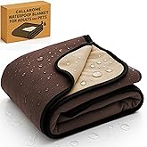 Waterproof Blanket for Bed or Couch – Soft and Leakproof Waterproof Throw Blanket, Water Proof & Stain Resistant Easy to Clean Throw Blanket Cover for Adults or Pets, Reversible Brown 60"x80"