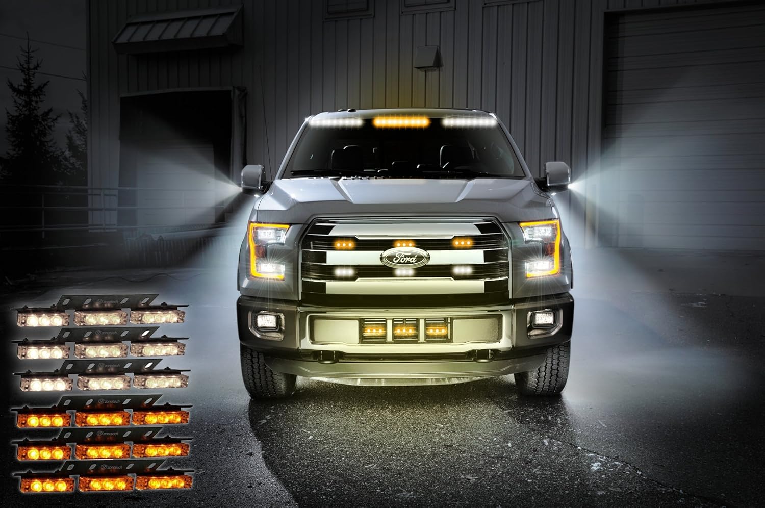 Zone Tech 240 LED Vehicle Emergency Hazard Warning Strobe Light Amber/White