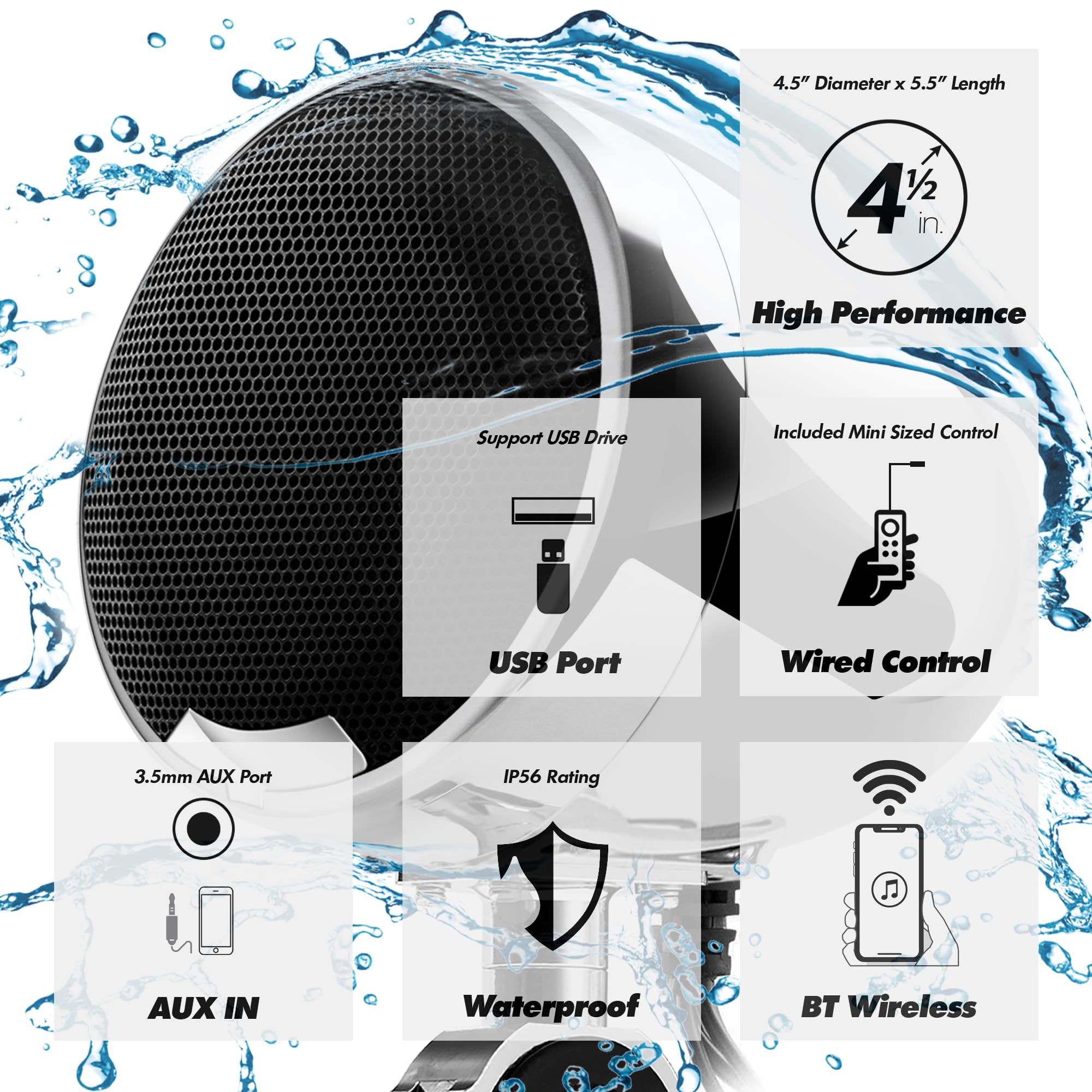 GoHawk AN4-QX All-in-One 1200W Built-in Amplifier 4.5