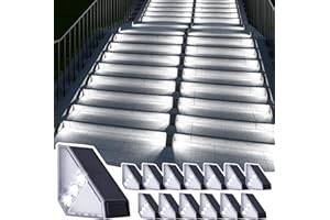 JSOT Solar Step Stair Lights Outdoor Waterproof for Yard Lighting Decor, 14 Pack Solar Powered Deck Fence Lights Outside, Solar Garden Light for Backyard, Front Porch Step, Balcony, Wall, Patio