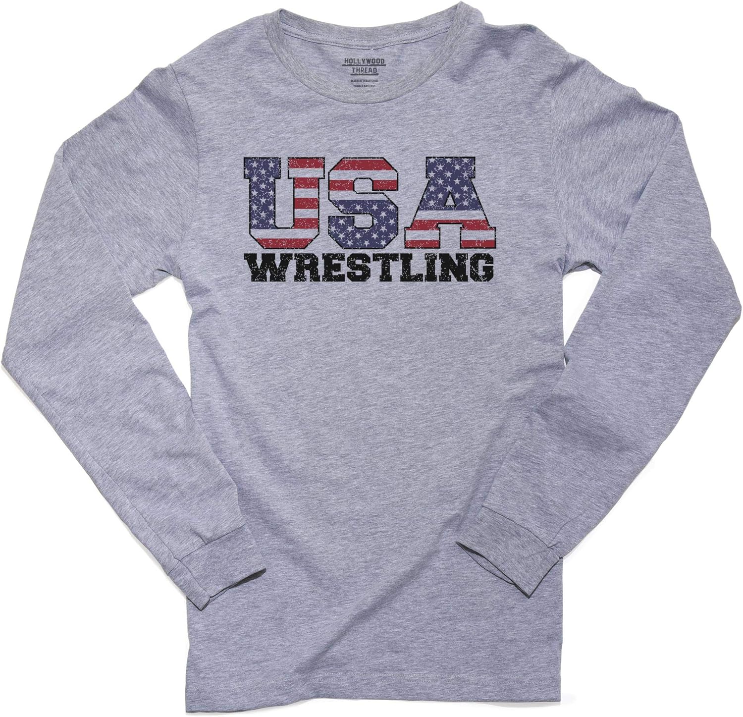 USA s Wrestling Vintage Letters Men's Long Sleeve TShirt Clothing