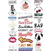 Kink Ink Adult Temporary Tattoos, 25 Kinky Waterproof Tattoo Stickers for Women and Men, Sexy Body Art Sheet