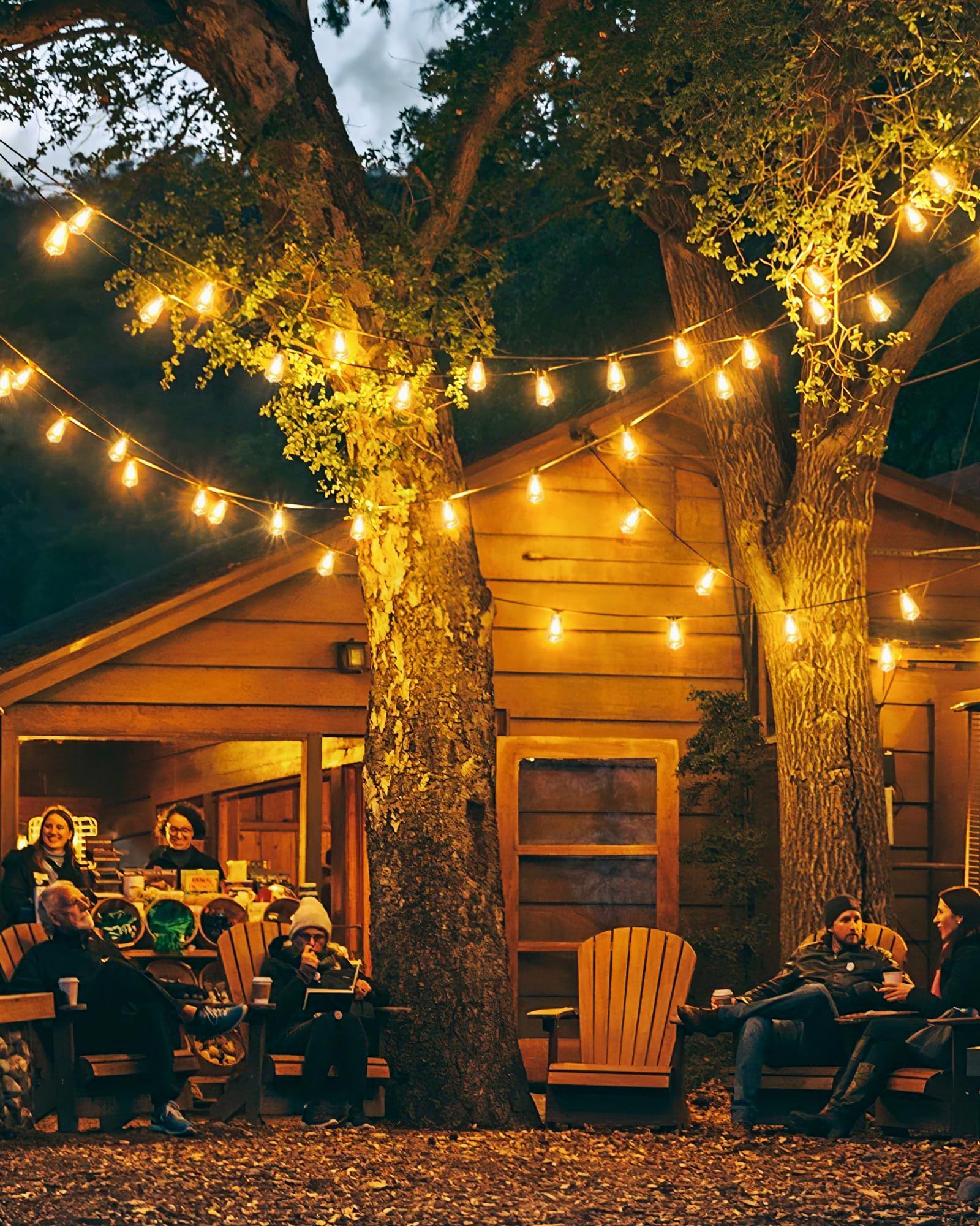 Doukegde 100FT LED Outdoor String Lights, 2700K LED Patio Lights Outdoor Waterproof with 50+2 Shatterproof Vintage Bulbs, Plug in Hanging Light for Porch, Backyard, Garden, Gazebo [Non-Solar]