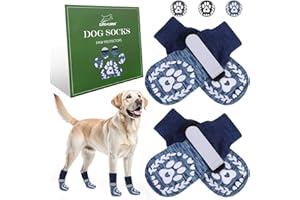 EXPAWLORER Dog Socks to Prevent Licking and Slipping, Dog Shoes for Hot Pavement, Paw Protectors for Hardwood Floors, Dog Booties for Small Medium Large Senior Dogs