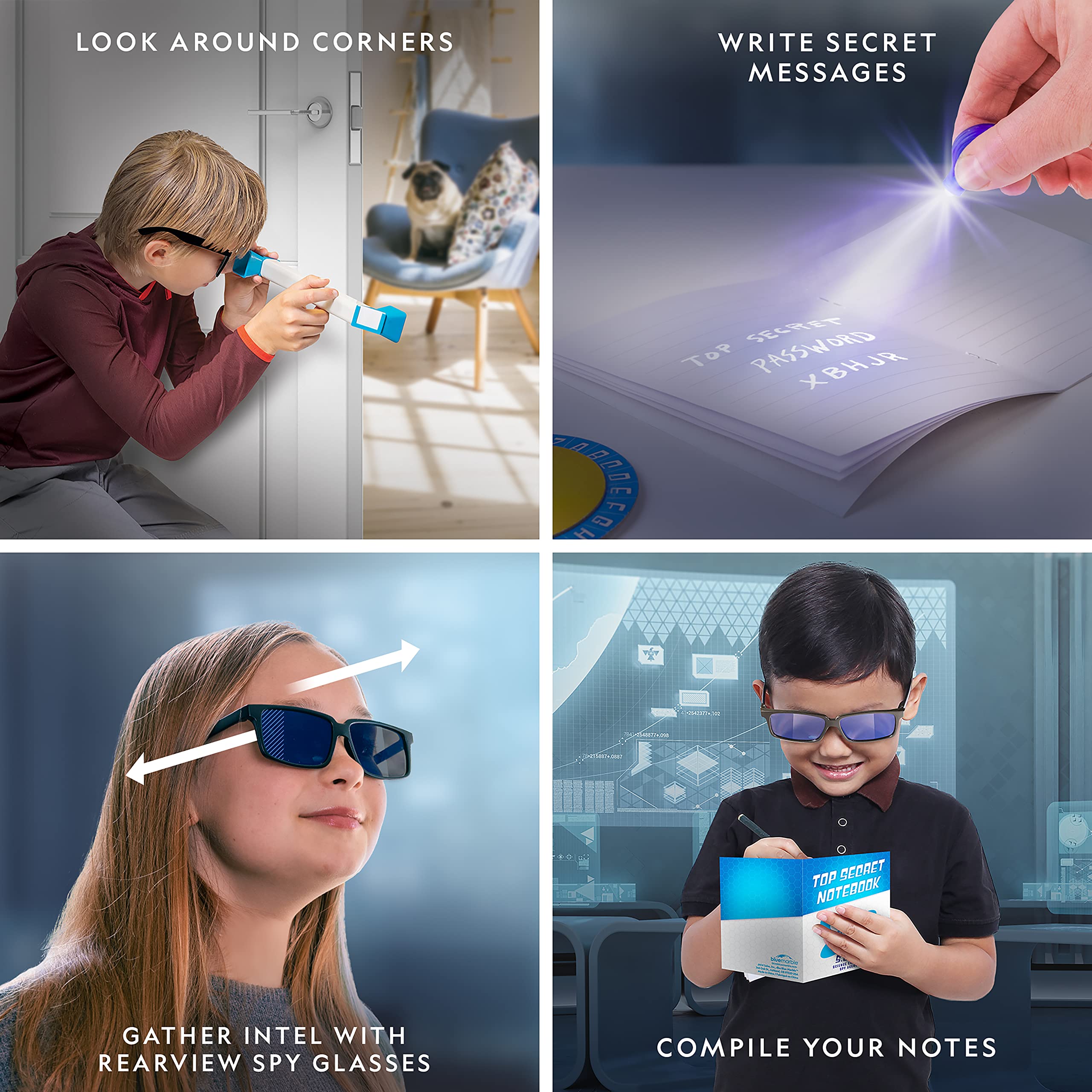 National Geographic Spy Science Kit - Kids Spy Activity Set, Complete 10 Secret Missions with Gadgets for Kids and Gear, Detective Kit, Science Kits, Pretend Play