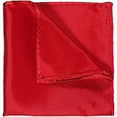 Red Soft Prefolded Pocket Square 11x11 Inch Silk Pocket Squares for Men Handkerchiefs Solid Handkerchiefs Suit Pocket Squares Solid Color Soft Prefolded Pockets Square