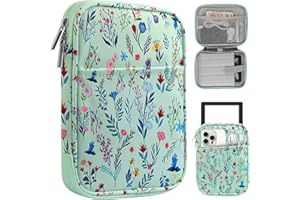 HoYiXi Universal Sleeve Bag for 6-6.8-7 inch E-Book Reader Compatible with 6.8" Kindle Paperwhite 2025-2012/6" All-New Kindle/Kobo/Pocketbook,6-7" EReader with Anti-Drop Protective Cover,fflower1