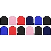 Kids Winter Beanies, 12 Pack Warm Cold Weather Hats Boys Girls Children