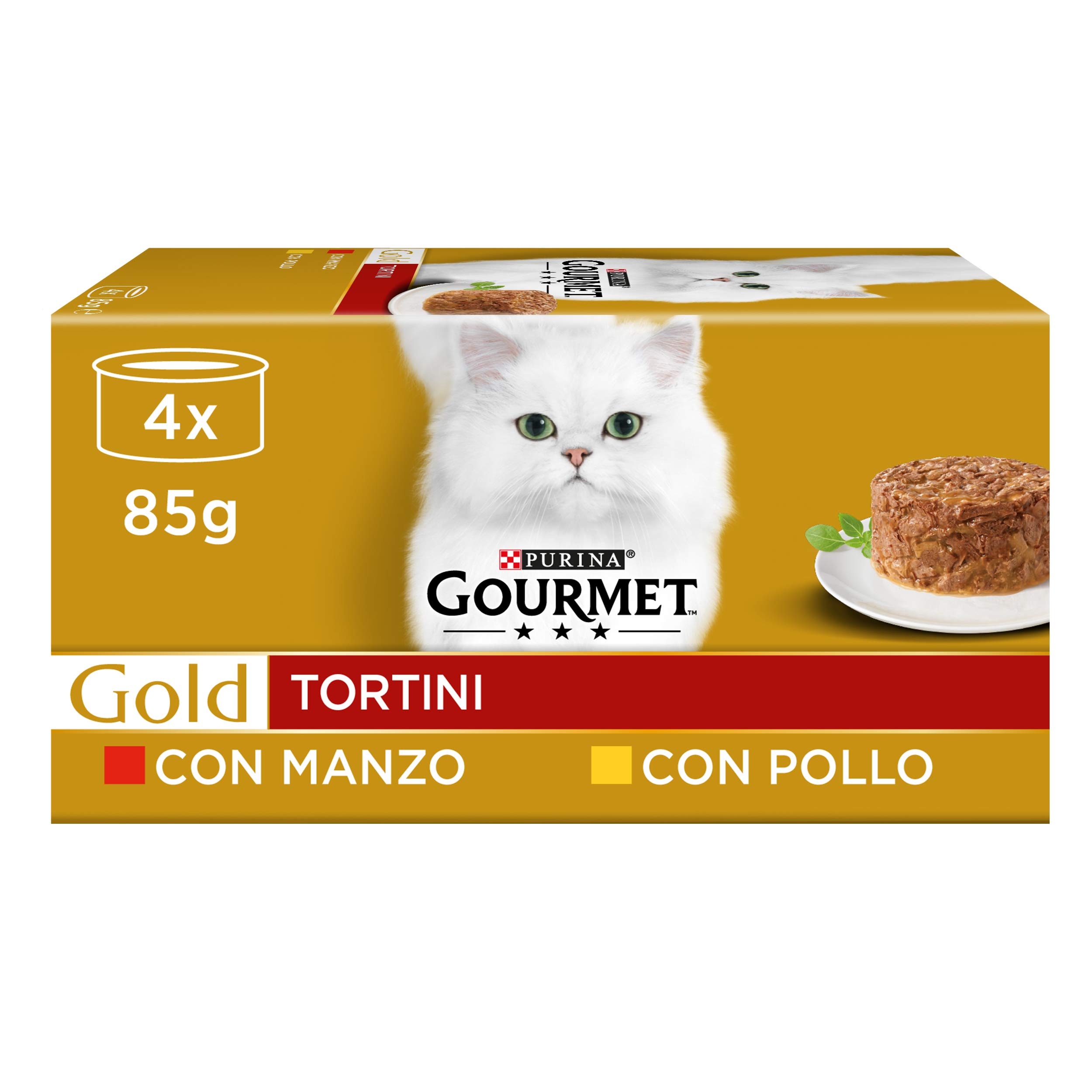 Purina Gourmet Gold Wet Cat Food, 48 Cans x 85 g Each, 12 Packs of 4 x 85 g