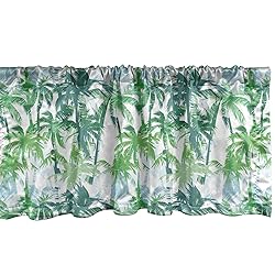 Ambesonne Palm Leaf Window Valance, Exotic Fantasy
