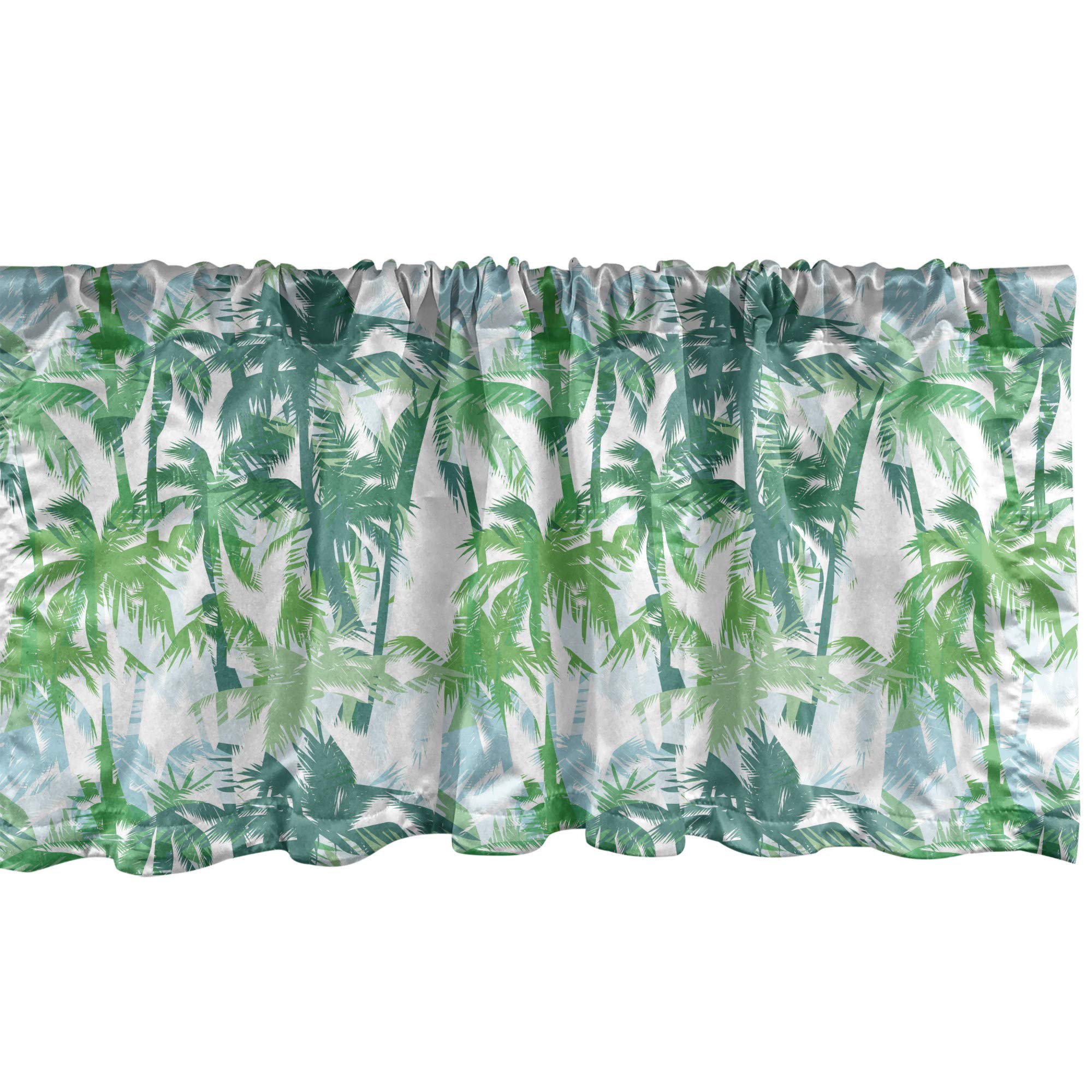 Ambesonne Palm Leaf Window Valance, Exotic Fantasy