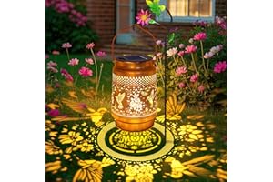 YJFWAL Solar Lanterns Outdoor with Shepherd Hook - Waterproof Hummingbird Garden Decor, LED Hanging Lights Metal Decor for Yard, Patio, Porch, Lawn, Tabletop - Perfect Gardening Gift for Women, Mom, Grandma