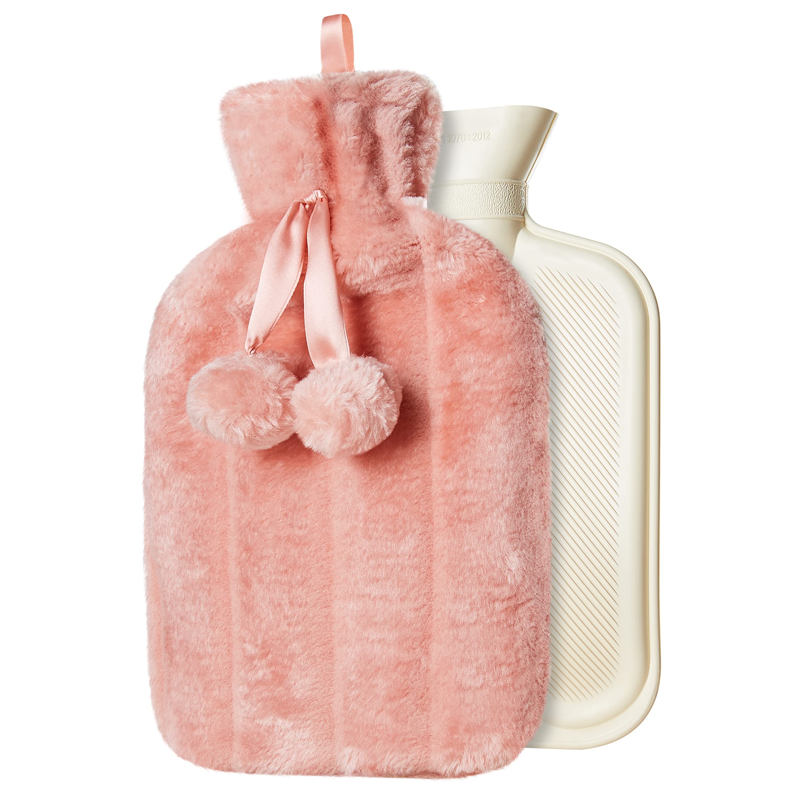 CityComfort Hot Water Bottle Faux Fur (Pink Prosecco)