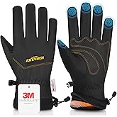 AXEVMEN Winter Gloves Waterproof Ski Snow Warm Gloves for Women Men, Windproof Cold Weather Warm Thermal for Driving Cycling