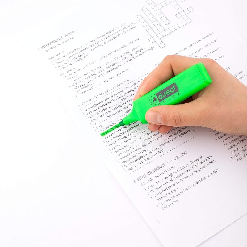 1127 - Evidenziatore con punta a scalpello, verde, 12 pezzi