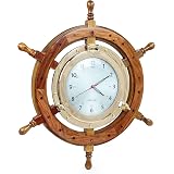 Amazon Com Hs 24 Porthole Ship Wheel Clock Home Kitchen