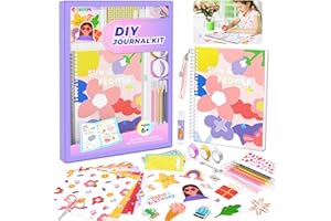 CGBOOM DIY Journal Kit for Girls Ages 8-12, Diary Craft Set for Teen Age Kids,Ideal Present Scrapbook & Diary Supplies Set for Tween Girls