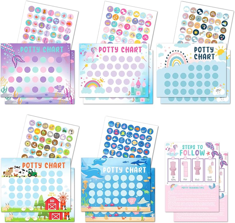 MeleBase Toddler Potty Training Reward Chart 315 Stickers 10 Charts Girls