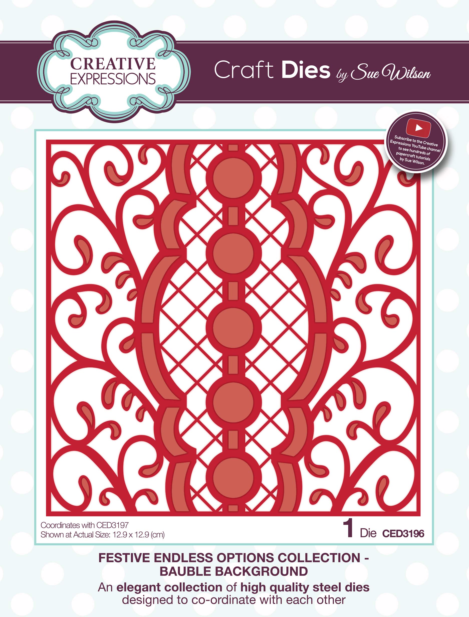 Sue Wilson - Festive Endless Options Bauble Background Craft Die Set
