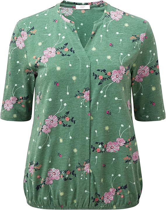 Cotton Traders Womens 1/2 Length Sleeves Casual Floral Cotton Blouse