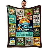 Itvgekp Gifts Throw Blanket for Camping Lovers, Cozy RV Blanket for Men and Women, Outdoor Adventure Gift Ideas, Camper Essentials and Decor Blanket 50"x60"