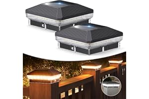 ENSLI 4x4 Solar Post Lights Outdoor, 2 Pack 40 LEDs 30 Lumens Fence Post Solar Lights Outdoor with 3 Modes, Waterproof Solar Powered Deck Fence Post Lights, Solar Post Cap Lights for Vinyl Wooden Post