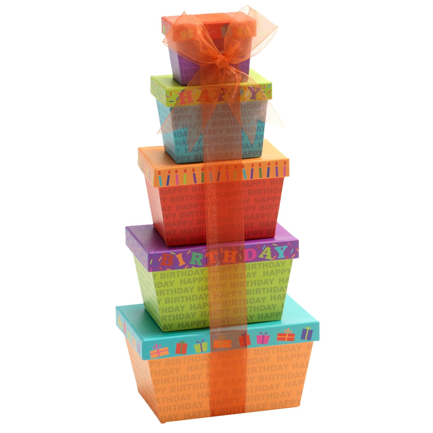 Broadway Basketeers Happy Birthday Celebration Gift Tower : Grocery & Gourmet Food