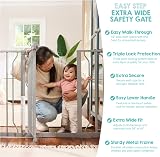 Regalo Extra Wide Baby Gate Doorways and Stairs 73.6-122 cm White view 5