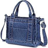 AOCINA Denim Purse Jean Tote Bag for Women Crossbody Shoulder Weekend Bags Denim Purses and Handbags for Women