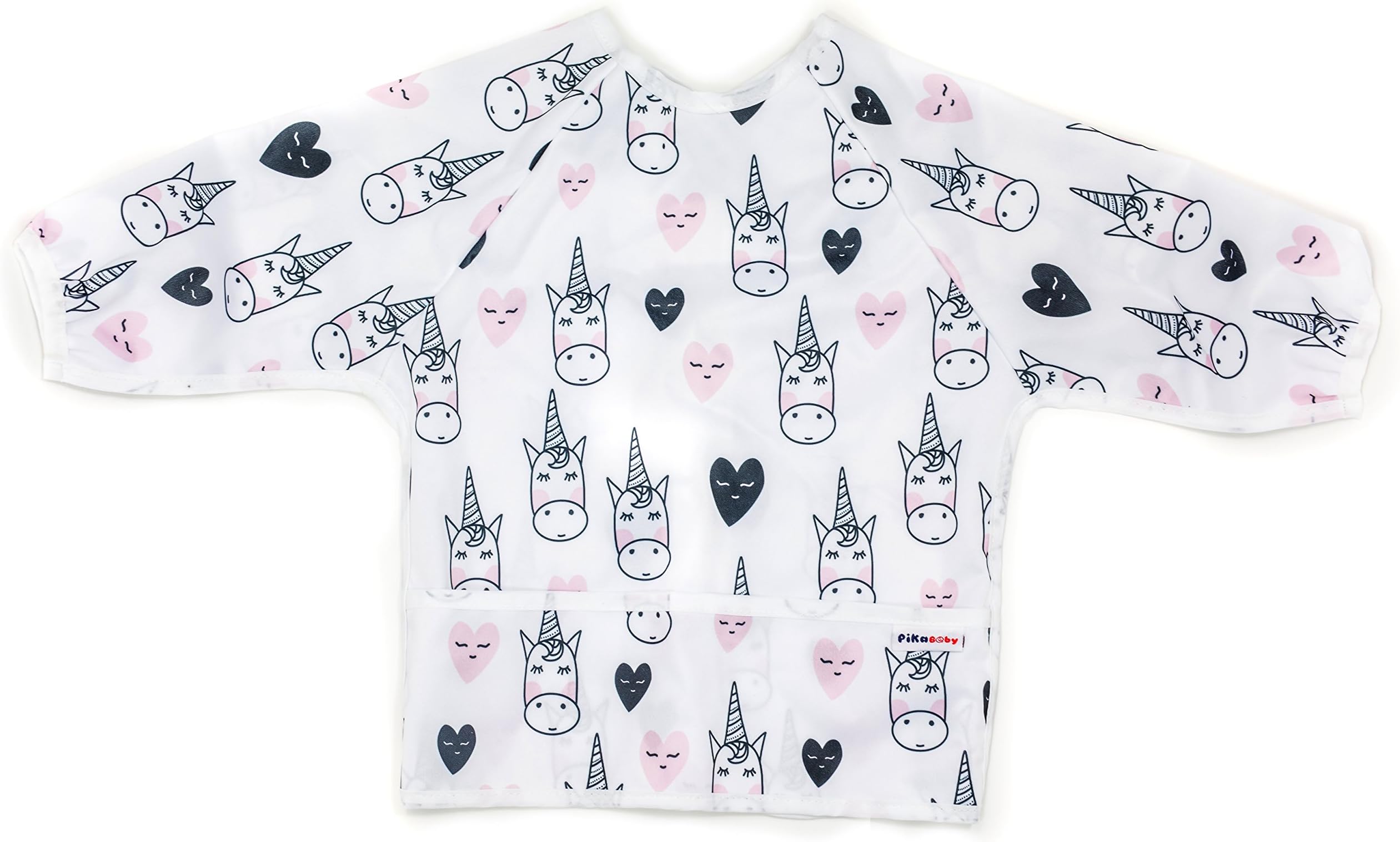 Long Sleeved Bib - Waterproof, Washable, Easy Wear-Take off Baby Bibs, 6-24 Months